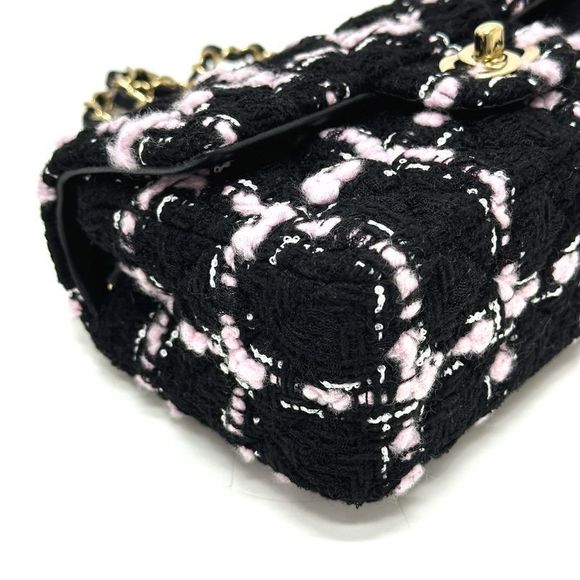 Chanel Shoulder Bag Mini Matelasse Mini Tweed Black - Picture 5 of 9
